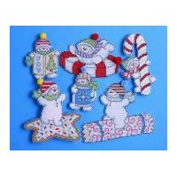 Design Works Plastic Canvas Stitch Kit Sweetie Snowmen Ornaments