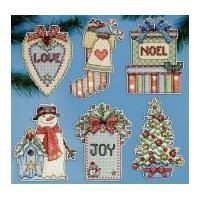 Design Works Plastic Canvas Stitch Kit Country Christmas Ornaments