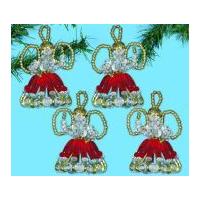 Design Works Christmas Decorations Beaded Craft Kit Angel Ornaments Red