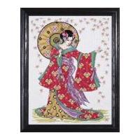 design works counted cross stitch kit red geisha