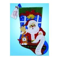 design works embroidery kit santa39s list felt stocking