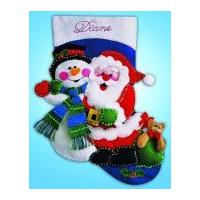 Design Works Embroidery Kit Santa & Snowman Felt Stocking