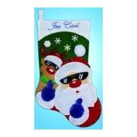 design works embroidery kit santa reindeer felt stocking