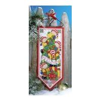 design works counted cross stitch kit elf banner