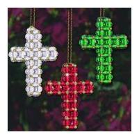 Design Works Craft Ornament Beaded Kit Christmas Crosses