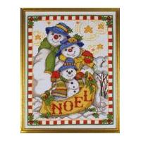 design works counted cross stitch kit snowman family picture