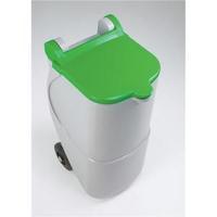 Designer Mobile Glass Recycling Wheelie Bin 90 Litres with Green Lid