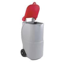 Designer Mobile Cans Recycling Wheelie Bin 90 Litres with Red Lid
