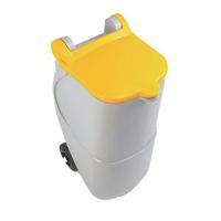 Designer Mobile Plastic Recycling Wheelie Bin 90 Litres with Yellow