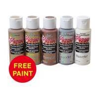 DecoArt Metallics Acrylic Paint 5 Pack 15 ml Bundle