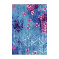 decopatch blue meadow with red flowers paper 3 sheets