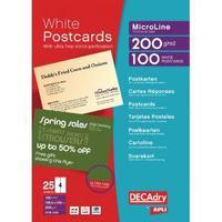 decadry postcards a4 micro perforated sheet white pack of 100 ocb3325