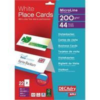 decadry perforated place cards 200gsm white pack of 44 ocb5107