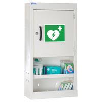 Defibrillator Wall Mounted Storage Cupboards - 2 compartments with 1 perspex panel c/w 1 shelf