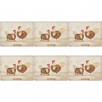 Denby Derbyshire Red Cap Set of 6 Placemats & Coasters, Derbyshire Red, Set of 6 Placemats