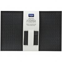 denby halo jet woven vinyl placemats coasters