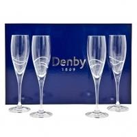 Denby Leadless Crystal Wave Champagne Flute Set