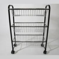 delfinware 3 tier mobile rack black frame