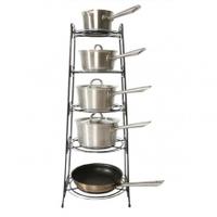 Delfinware 5 Tier Saucepan Stand Black Frame