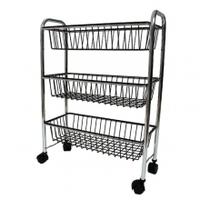 delfinware 3 tier mobile rack chome frame