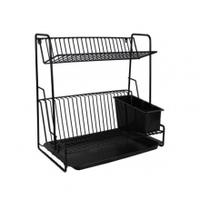 delfinware 2 tier plate rack black