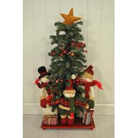 Decorated Standing Christmas Tree Decoration With Figurines - 81cm Tall