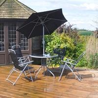 delux metal and textoline 6 piece 4 seat garden furniture set by kingf ...