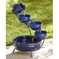 Decorative Solar Ceramic Cascade Blue