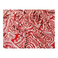 decorative print viscose twill dress fabric red