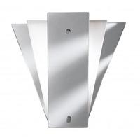 deco fan style frost mirror wall lamp with glass panel