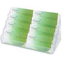 Deflecto 4-Tier 8-Pocket Business Card Holder Crystal