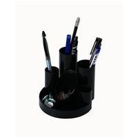 Desk Tidy with 6 Compartment Tubes (Black)