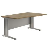 Deluxe Eco Wave Desk 1600 Right Walnut