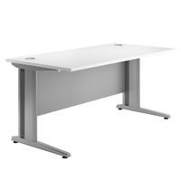 deluxe eco rectangular desk 1600 white