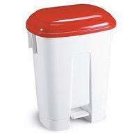 DERBY 30LT WHITE PLASTIC BIN W/RED LID