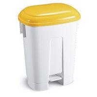 DERBY 30LT WHITE PLASTIC BIN W/YELLOW LID