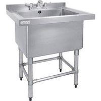 DEEP POT SINK SINGLE BOWL STAINLESS STEEL. 400MM DEEP BOWL FOR WASHING LARGE ITEMS, STEEL CAPACITY 100L
