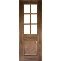 Deanta Kensington Walnut Clear Glazed Prefinished Internal Door 78in x 27in x 35mm (1981 x 686mm)