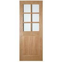 Deanta Ely Oak Unfinished Glazed Internal Door 78in x 30in x 35mm (1981 x 762mm)