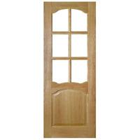 Deanta Louis Oak Unfinished Glazed Door 78in x 27in x 35mm (1981 x 686mm)