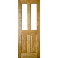 Deanta Bury Clear Glass Oak Pre Finished Internal Door 78in x 30in x 35mm (1981 x 762mm)