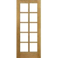 Deanta Bristol Oak Glazed Clear Unfinished Door 78in x 30in x 35mm (1981 x 762mm)