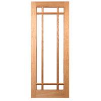Deanta Kerry Clear Glass Oak Unfinished Internal Door 78in x 33in x 35mm (1981 x 838mm)