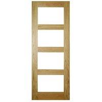 deanta coventry clear glass oak unfinished internal door 78in x 30in x ...