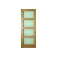 Deanta Coventry Frosted Glass Oak Unfinished Internal Door 78in x 33in x 35mm (1981 x 838mm)