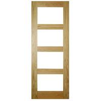 Deanta Coventry Clear Glass Oak Unfinished Internal Door 80in x 32in x 35mm 2032 x 813mm