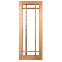Deanta Kerry Clear Glass Oak Unfinished Internal Door 78in x 27in x 35mm (1981 x 686mm)