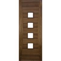 Deanta Pamplona Walnut Clear Glazed Prefinished Internal Door 78in x 27in x 35mm (1981 x 686mm)