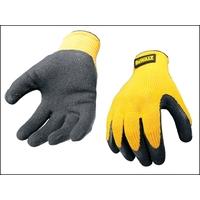 DeWalt Yellow Knit Back Latex Gloves