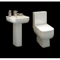 Design S600 Full Pedestal Basin and Toilet Suite